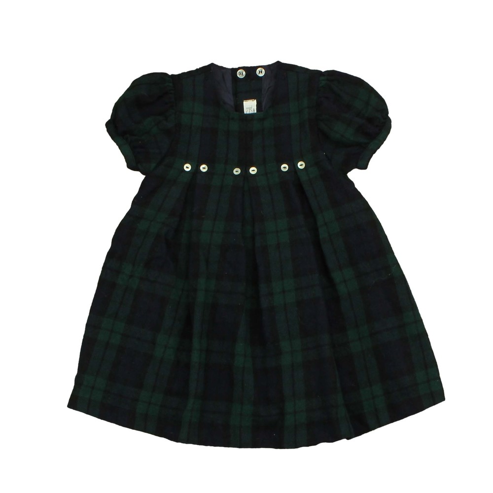 Magil Girls Green | Blue | Plaid Dress size: 12 Months